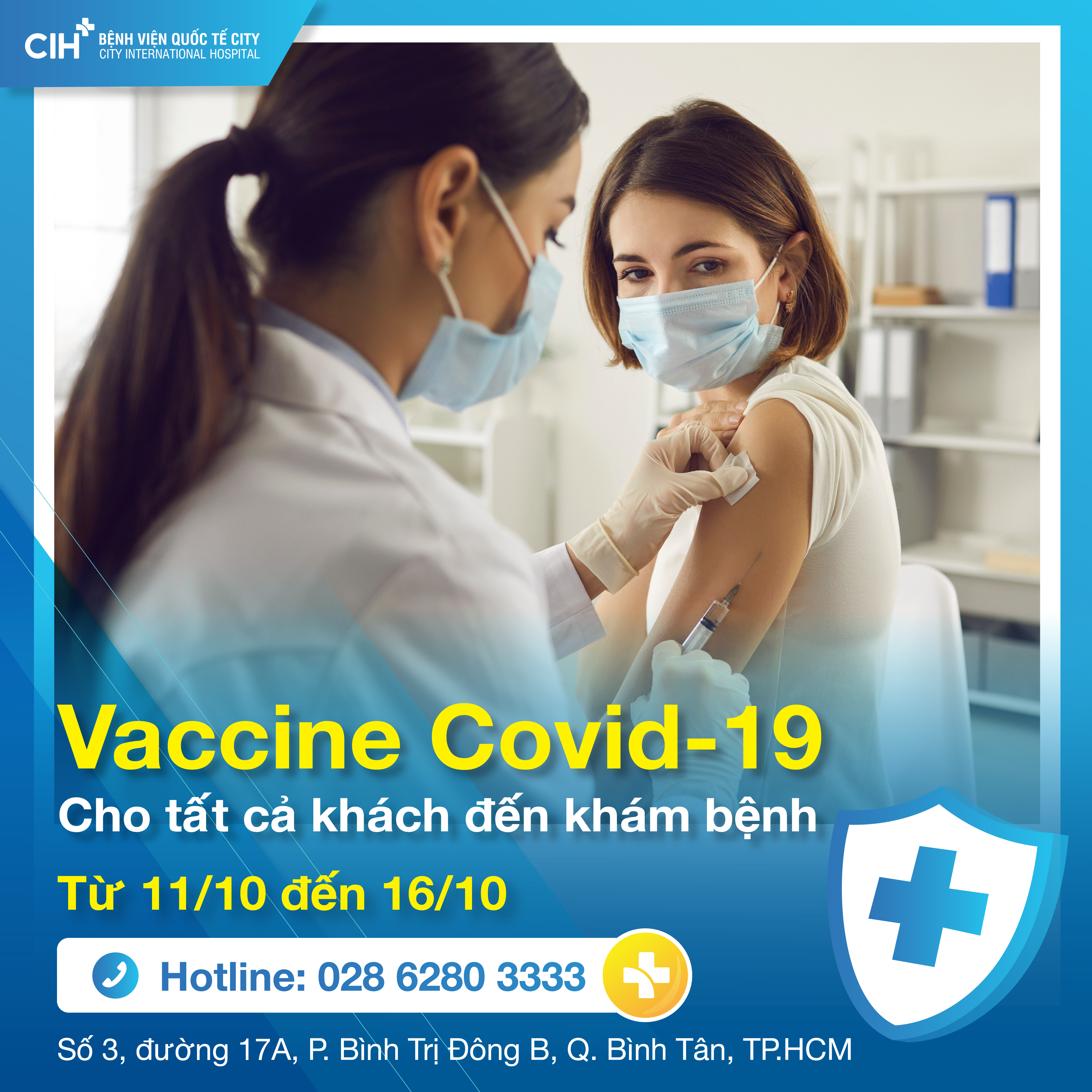 Vắc xin Covid-19 miễn phí cho tất cả khách hàng đăng ký khám chữa bệnh tại Bệnh viện Quốc tế City